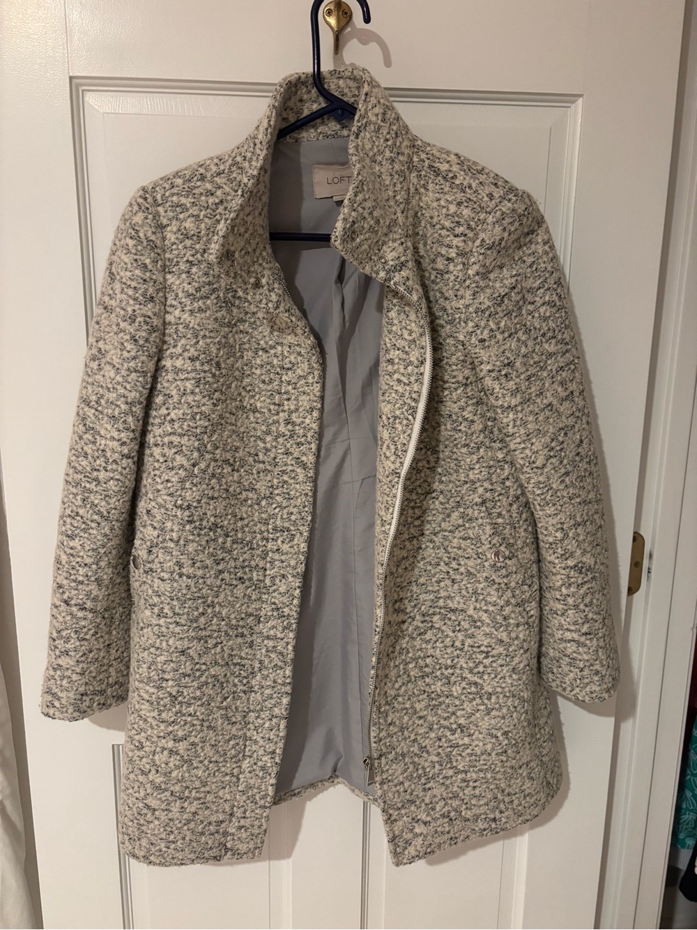 Loft Boucle Funnel Neck Coat